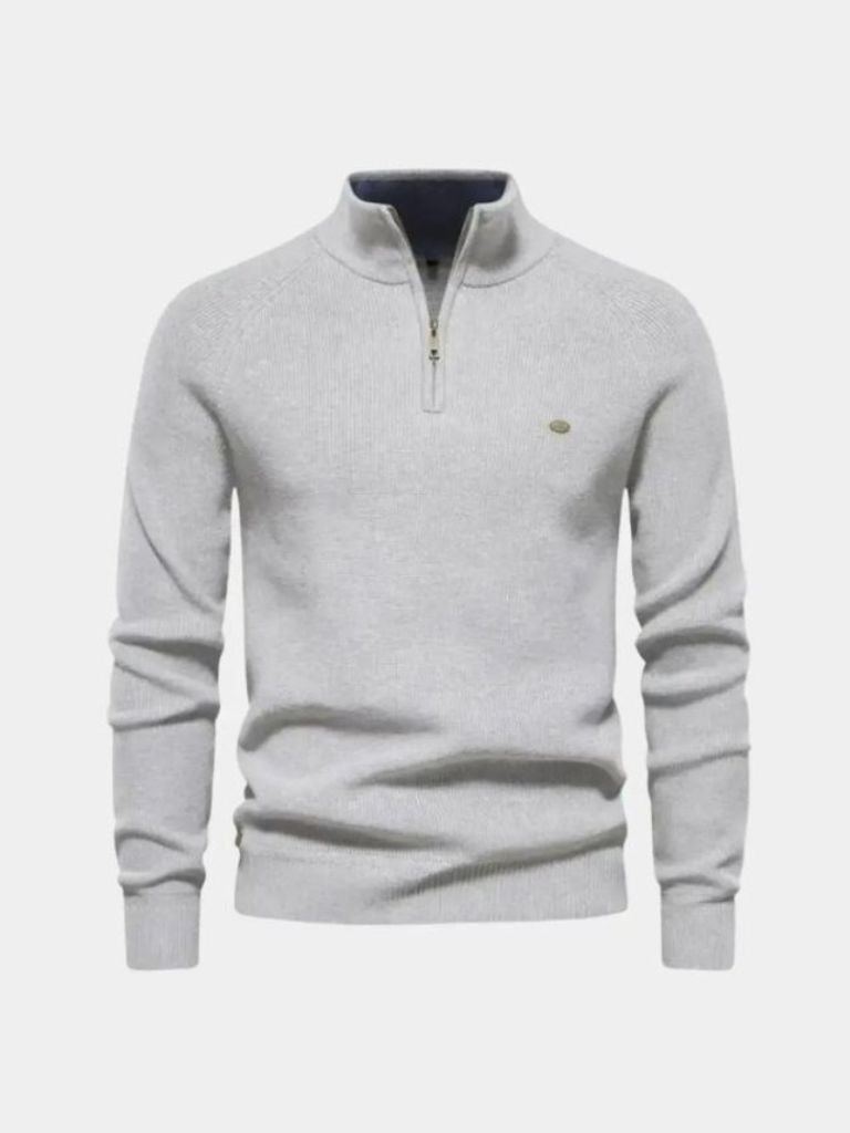 Elegant Quarter Zip Sweater - Cross & Crown