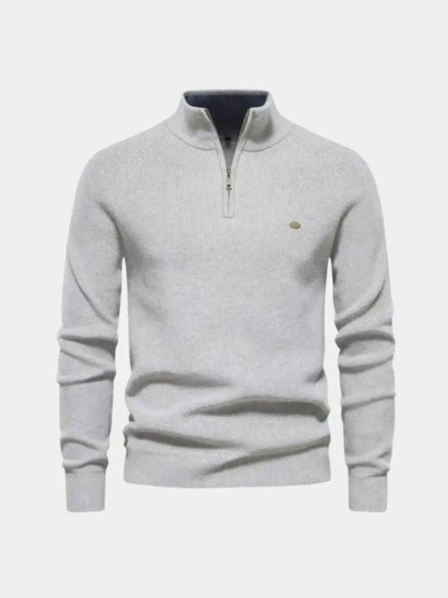 Elegant Quarter Zip Sweater - Cross & Crown