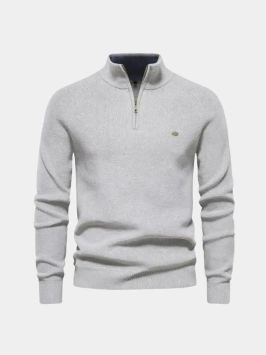 Elegant Quarter Zip Sweater - Cross & Crown