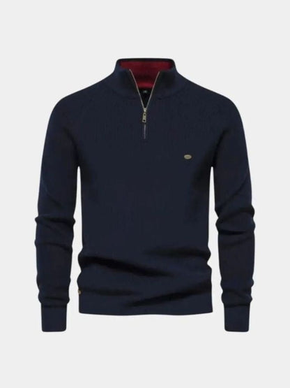 Elegant Quarter Zip Sweater - Cross & Crown
