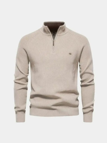 Elegant Quarter Zip Sweater - Cross & Crown