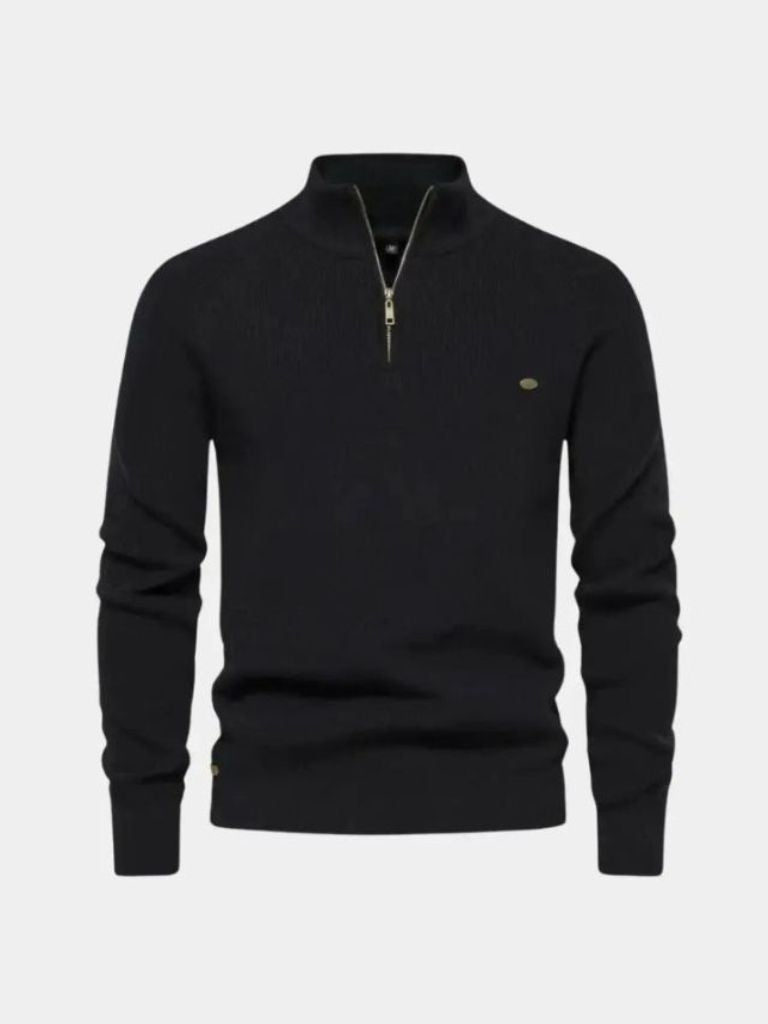 Elegant Quarter Zip Sweater - Cross & Crown