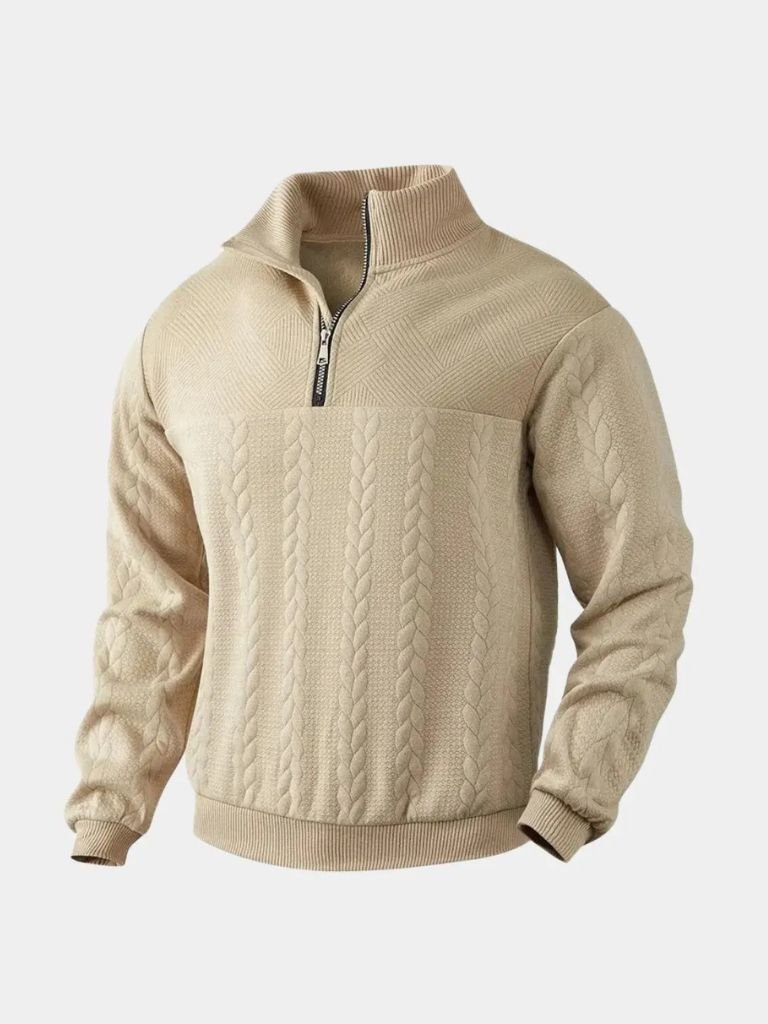 Essential Henley Quarter Zip Pullover - Cross & Crown