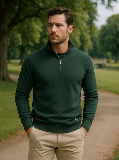 Essential Quarter-Zip Jumper Sweater - Cross & Crown