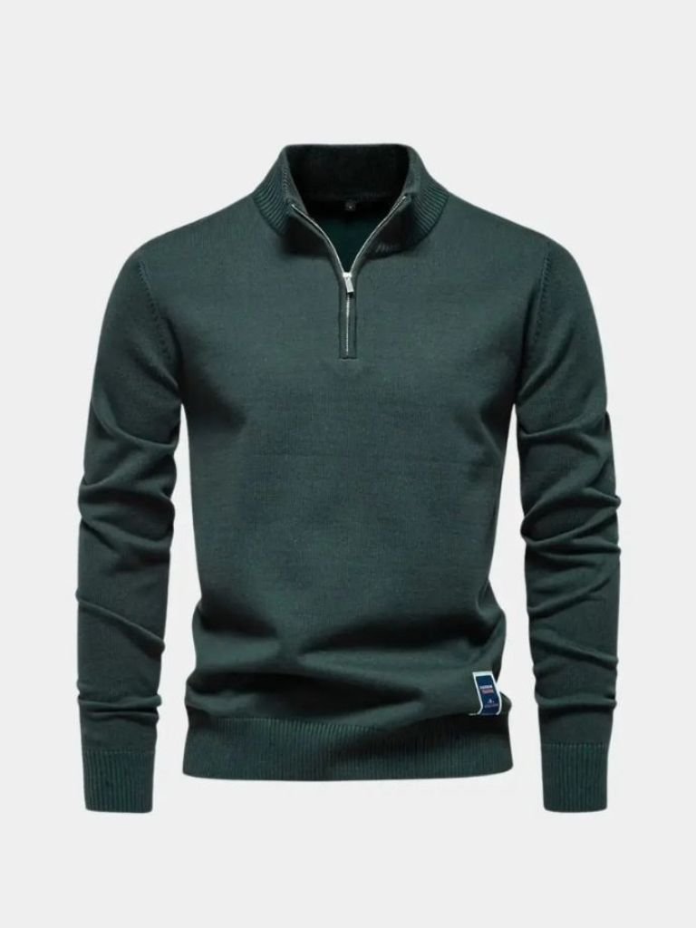Essential Quarter-Zip Jumper Sweater - Cross & Crown