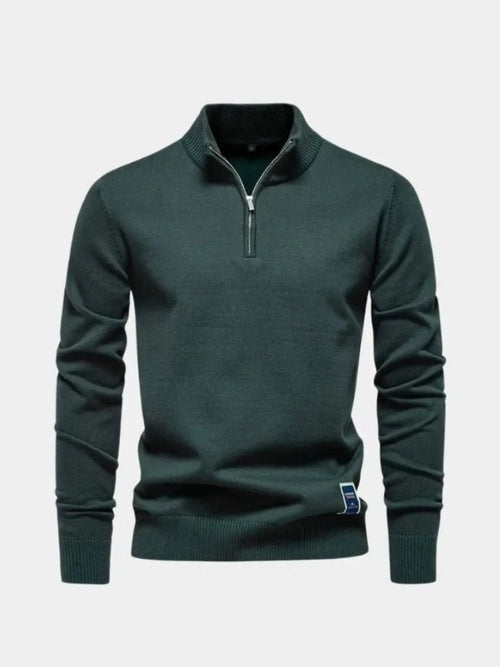 Essential Quarter-Zip Jumper Sweater - Cross & Crown