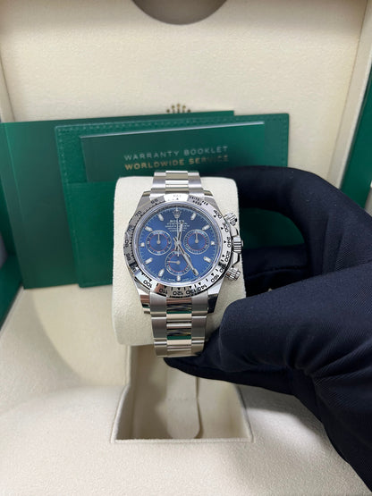 Rolex Daytona White Gold Cosmograph 40 Watch - Blue Index Dial (Ref# 116509)