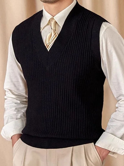 Knit Vest Waistcoat - Cross & Crown