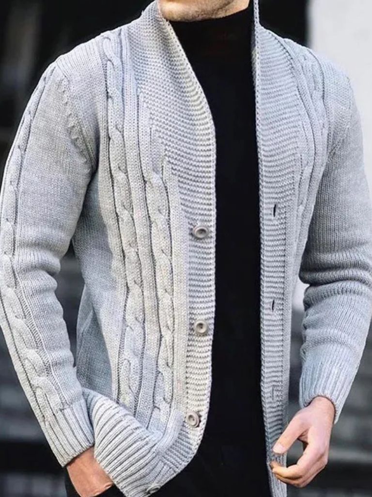 Men's Elegant Knit Cardigan - Cross & Crown