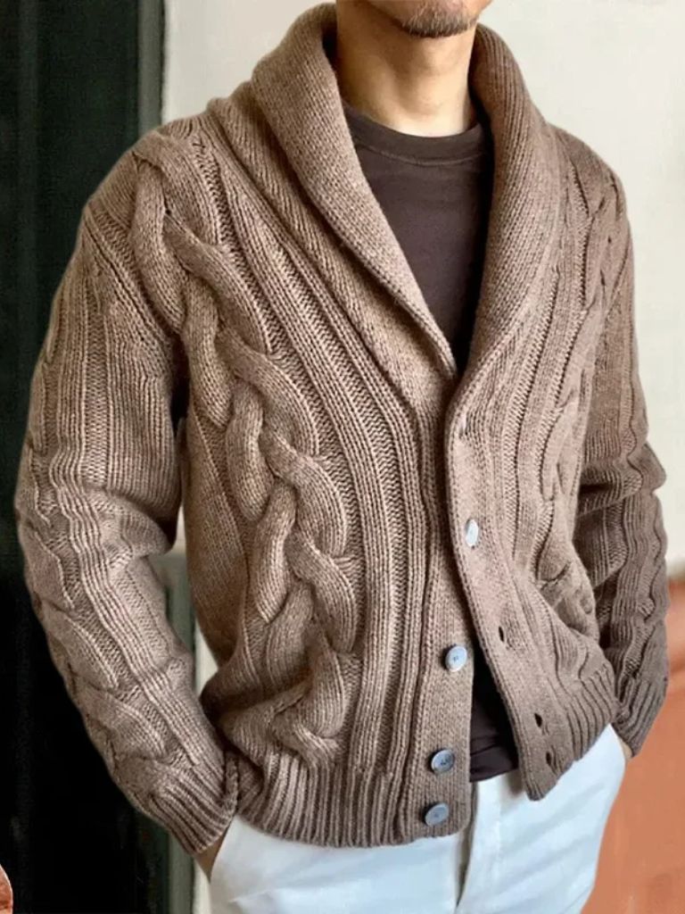 Men's Knitted Cardigan - Cross & Crown