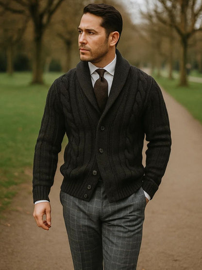 Men's Knitted Cardigan - Cross & Crown