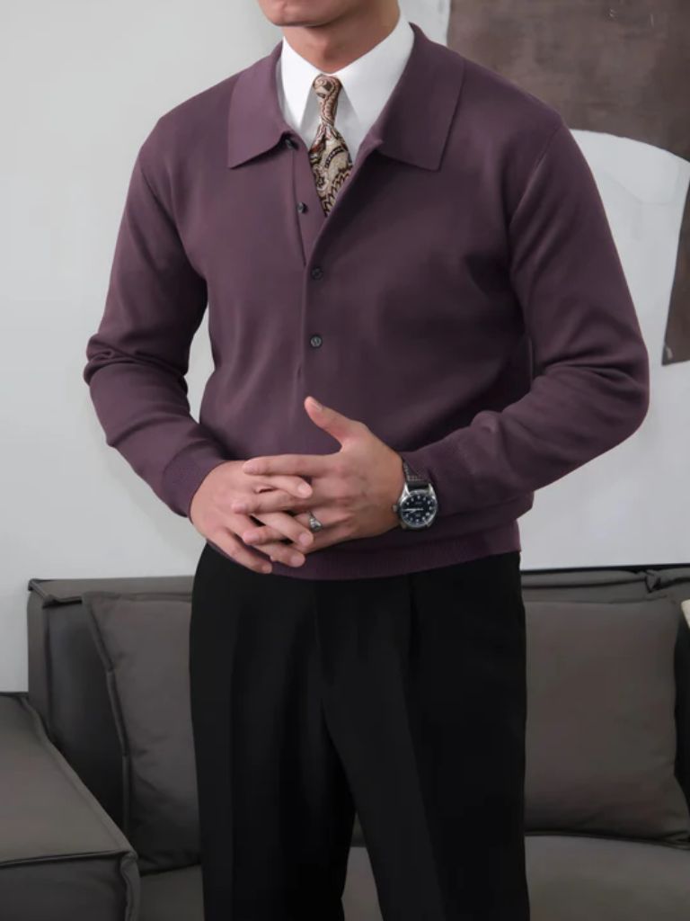 Old Money Knit Polo Sweater - Cross & Crown