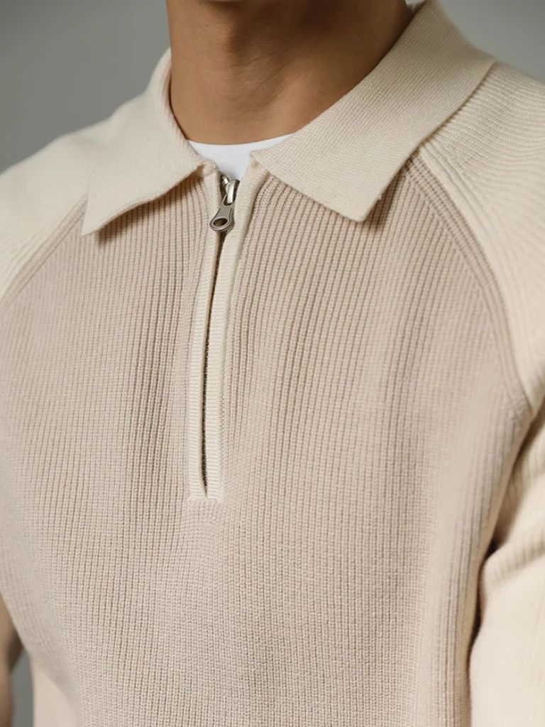 Raglan Quarter Zip Sweater - Cross & Crown