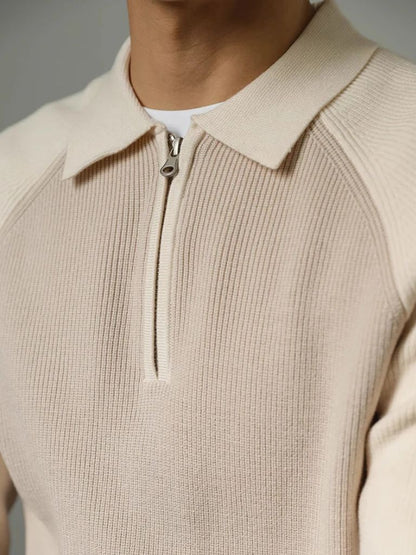 Raglan Quarter Zip Sweater - Cross & Crown