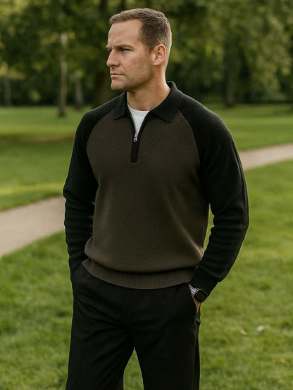 Raglan Quarter Zip Sweater - Cross & Crown