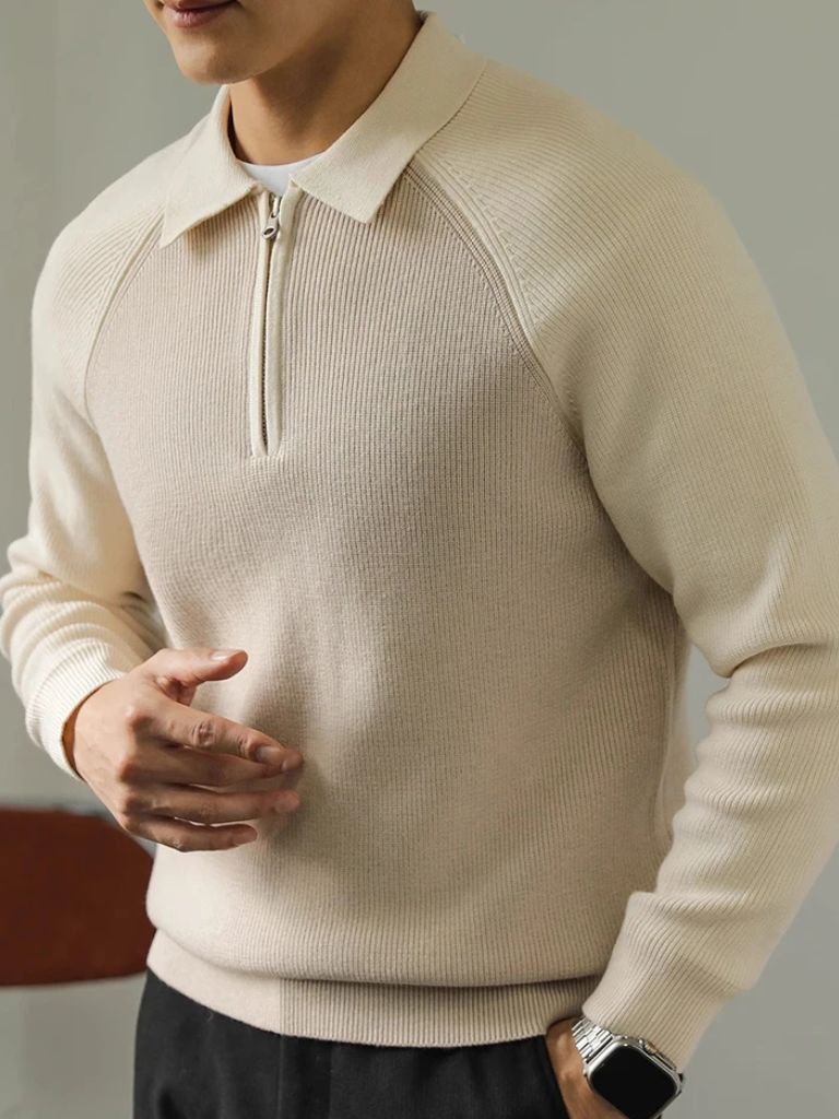 Raglan Quarter Zip Sweater - Cross & Crown