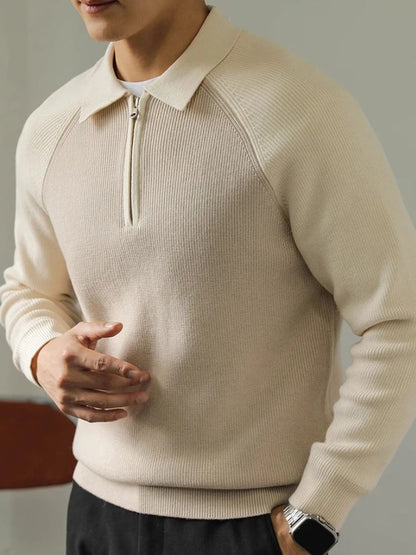 Raglan Quarter Zip Sweater - Cross & Crown