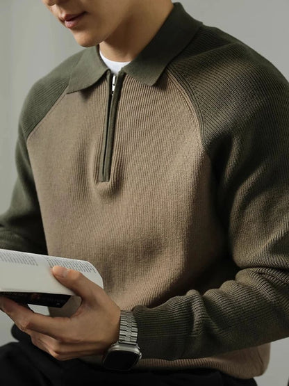 Raglan Quarter Zip Sweater - Cross & Crown