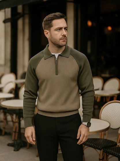 Raglan Quarter Zip Sweater - Cross & Crown