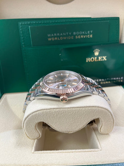 Rolex Datejust 41 Steel and Everose Rolesor  Fluted Bezel Sundust Index Dial Jubilee Bracelet 126331