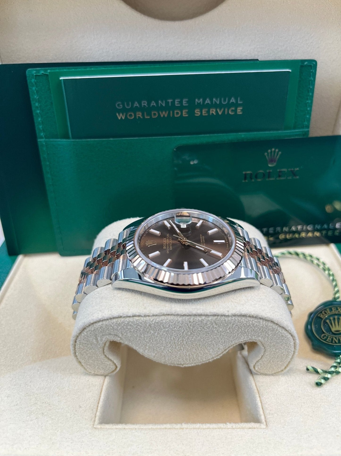 Rolex Datejust 41 Two-Tone Stainless Steel and Rose Gold/ Chocolate Index Dial/ Fluted Bezel/ Jubilee Bracelet (Ref#126331)