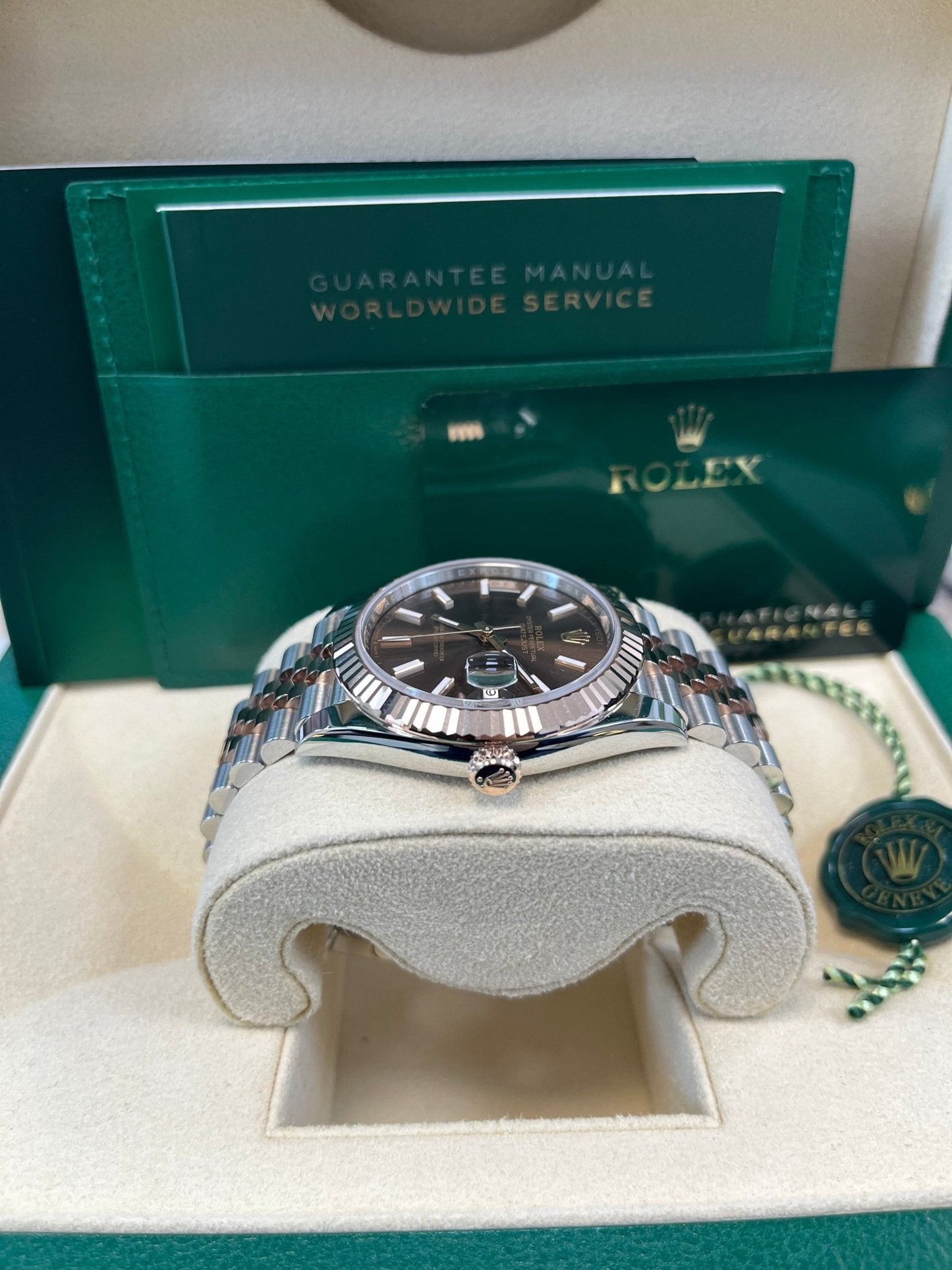 Rolex Datejust 41 Two-Tone Stainless Steel and Rose Gold/ Chocolate Index Dial/ Fluted Bezel/ Jubilee Bracelet (Ref#126331)