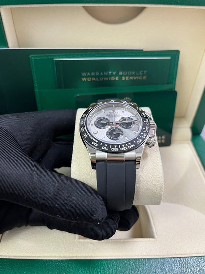 Rolex Daytona 40 White Gold Steel Grey Index Dial Black Sub-Dials Oysterflex (Ref# 116519LN)