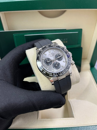 Rolex Daytona 40 White Gold Steel Grey Index Dial Black Sub-Dials Oysterflex (Ref# 116519LN)