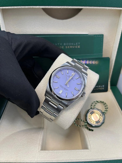 Rolex New Release 2025 Oyster Perpetual Stainless Steel Lavendar Dial 134300