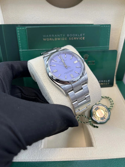 Rolex New Release 2025 Oyster Perpetual Stainless Steel Lavendar Dial 134300