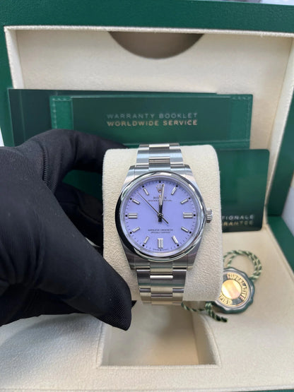 Rolex New Release 2025 Oyster Perpetual Stainless Steel Lavendar Dial 134300