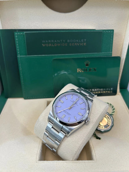 Rolex New Release 2025 Oyster Perpetual Stainless Steel Lavendar Dial 134300