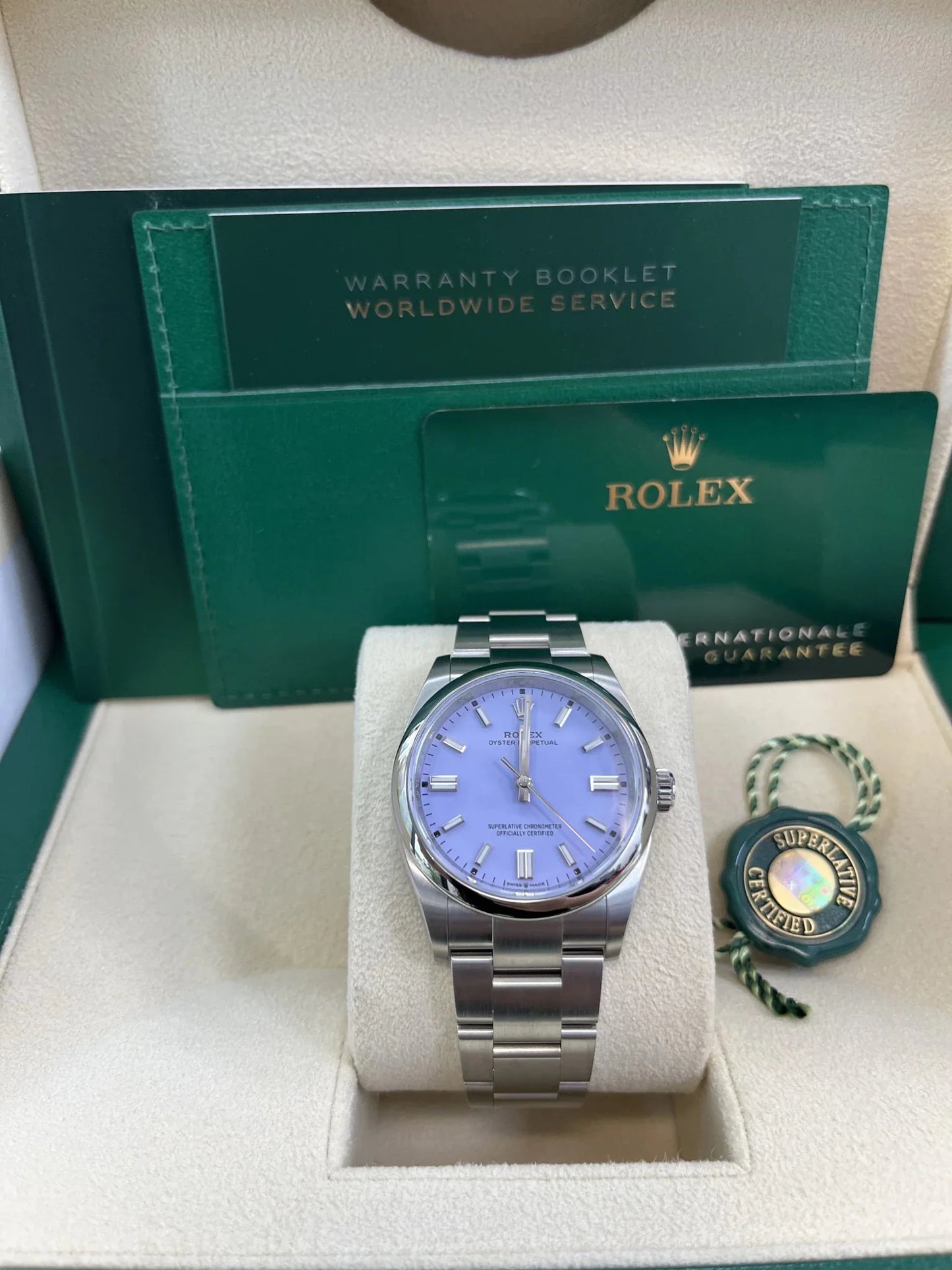Rolex New Release 2025 Oyster Perpetual Stainless Steel Lavendar Dial 134300