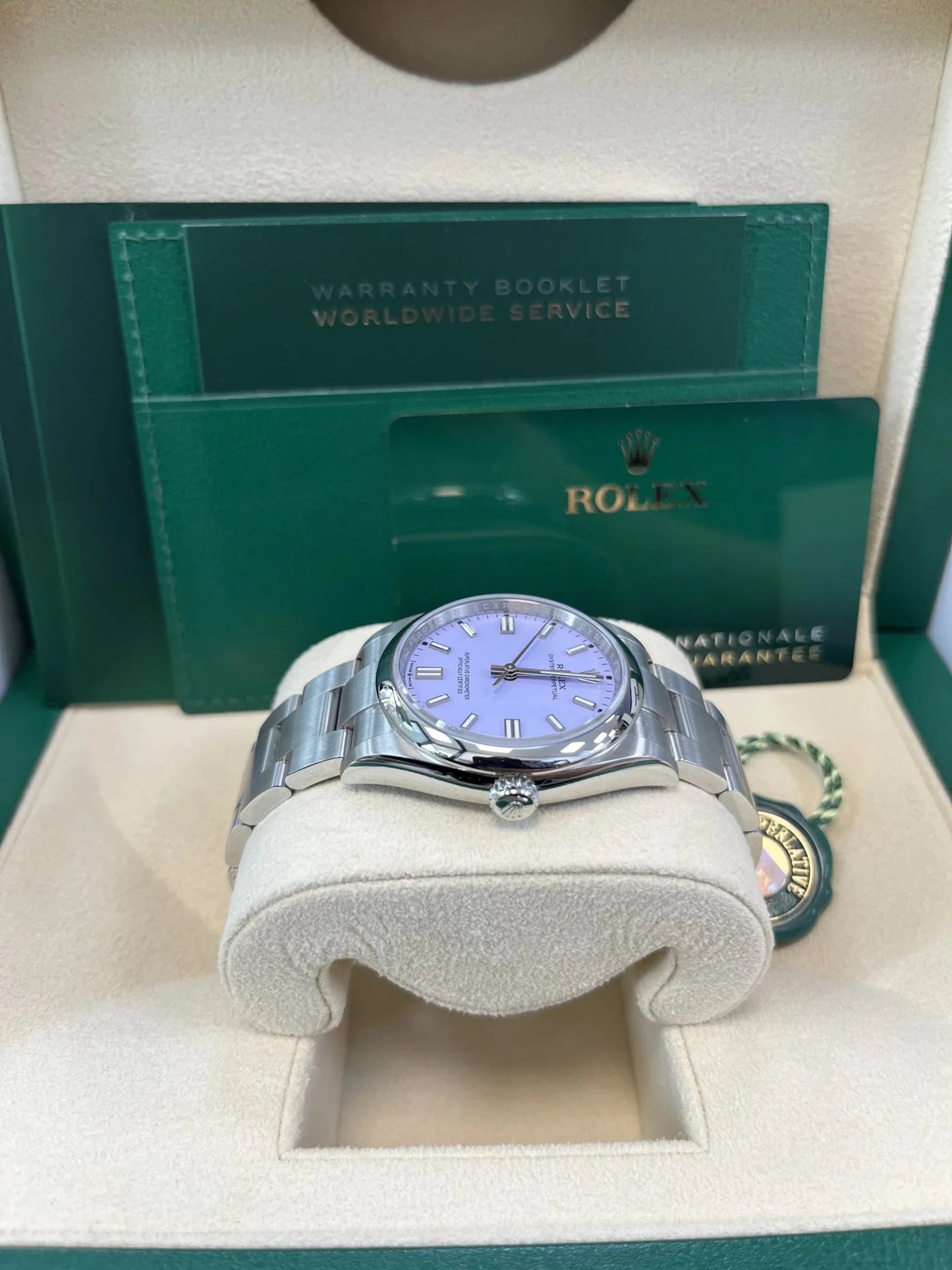 Rolex New Release 2025 Oyster Perpetual Stainless Steel Lavendar Dial 134300