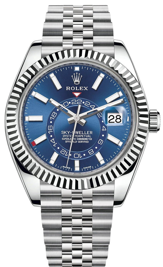 Rolex Sky-Dweller White Rolesor - Blue Index Dial - Jubilee Bracelet (Ref# 326934)