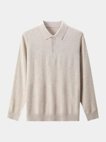 Wool Knit Button Up Polo Pullover - Cross & Crown