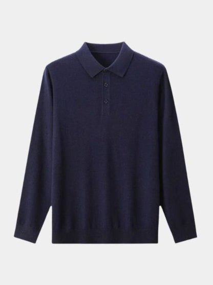 Wool Knit Button Up Polo Pullover - Cross & Crown
