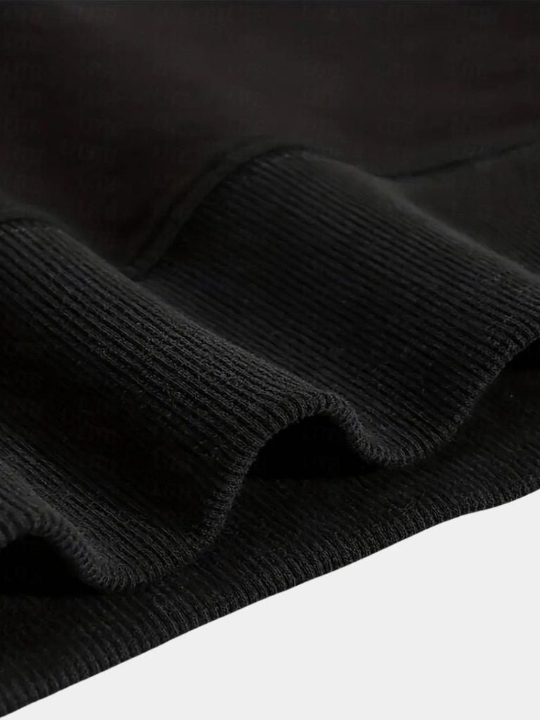 Zip Black Lapel Sports Hoodie Sweatshirt - Cross & Crown