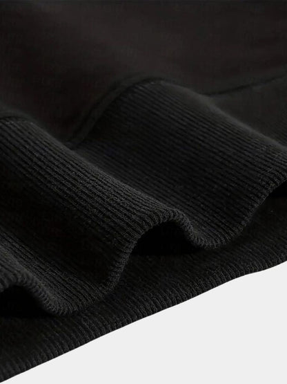 Zip Black Lapel Sports Hoodie Sweatshirt - Cross & Crown